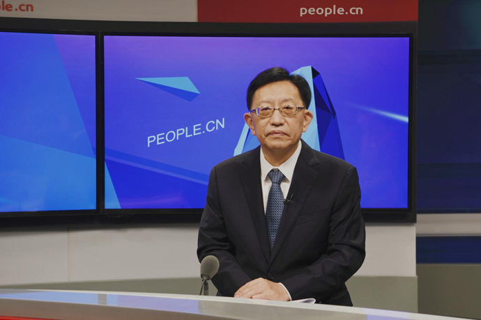 中國節(jié)能環(huán)保集團(tuán)有限公司黨委書記、董事長宋鑫做客人民網(wǎng)。人民網(wǎng)記者 王曉嘯 攝